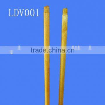 Varnished wooden broom handle