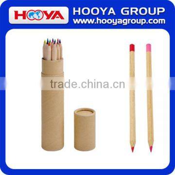 Basic Quality Pre-Sharpened Poplar Wood 12pcs Hexagonal Color Pencil for Art Drawing