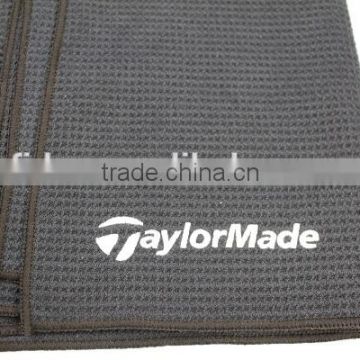 high quality waffle weave microfiber sports towel embroidered