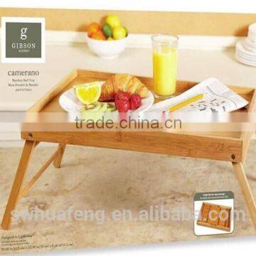 Wholesale Bamboo Foldable Breakfast Table/folding bambu Serving tray