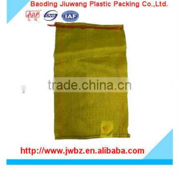 Leno mesh bags with small drawstrings and logos, Circular mesh sacks with printing, Raschel onion bags, China