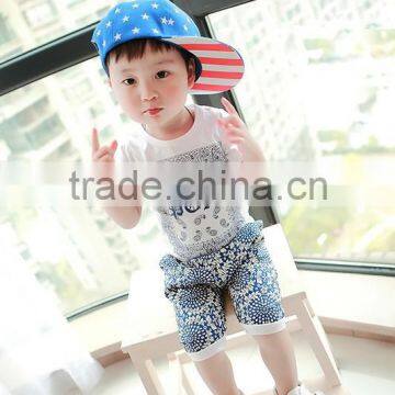 Children's Cotton Printing Cool Suit With Triangular Bandage photo-3
