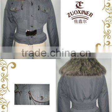 Ladies woven padding short jacket