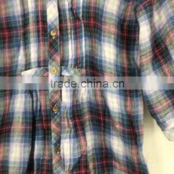 Ladies Stocklots Latest Designs Cotton Check Shirt photo-3