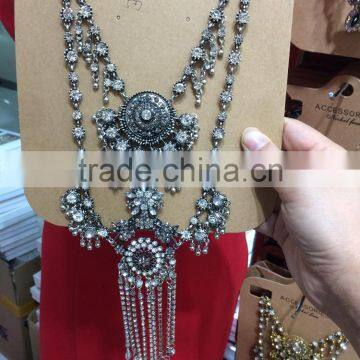 Big Custome Brand ZA New Design Diamond Alloy Necklace Jewelry photo-3