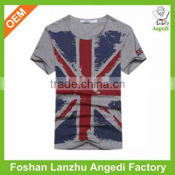 Garment stock lot buyers digital print t-shirt uk flag t-shirt