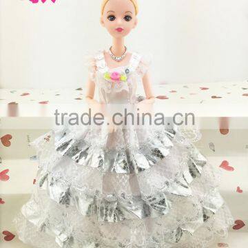 2016 Best Selling Beautiful Handmade Long Doll Clothing Barbie Doll Girl Dress photo-4