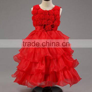 MGOO 2016 New Year Chirstmas Girl Dress New Style Ball Gown Flowers Girl Tulle Layers 4 Years Old Dress MGT028-2
