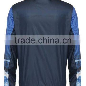 2017 New Design Ocean Pattern Printed Mens Sports Bomber Jacket With Hooded 100% Polyester Mesh Digital Windbreak With Piped photo-3