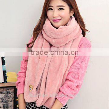 Women Scarf Imiation Fur Plush Neckerchief Girl Shawl Winter Warm Scarves Female Shawl Scarf Lovely Bear Neck Warmer photo-2