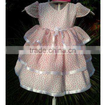 puffy pink princess dress plot baby girl dress hot sale