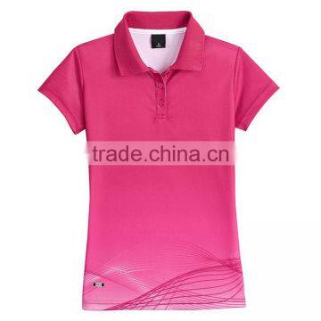 Cheap Polyester Latest Design Women Collar Sport Sublimated Polo Shirt photo-2