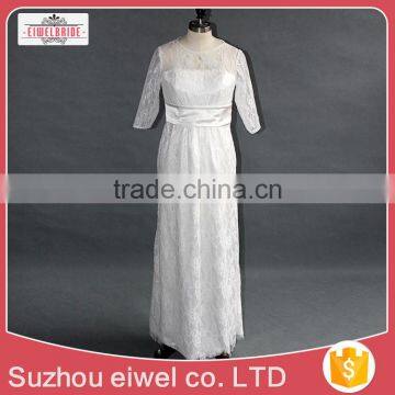 2017 Short Sleeve Sheath/Column New Wedding Dress Lace Appliques