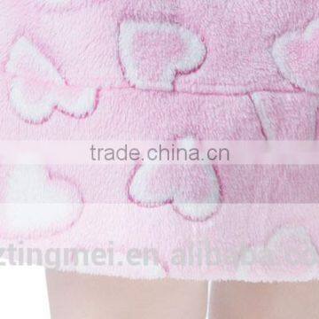 Popular Long Style Design Cute Girls and Women's Coral Fleece Night Skirt Hearted Bathrobe and With Round Collar photo-4
