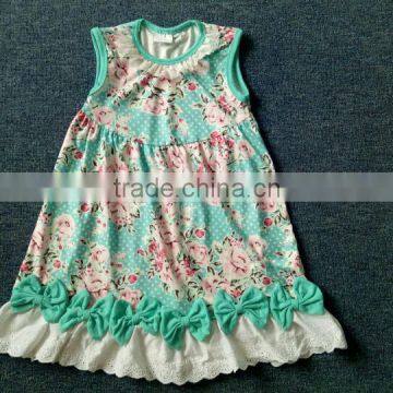 unique children girl floral printed dress in summer fashion kids flower pattern stylish frocks remake