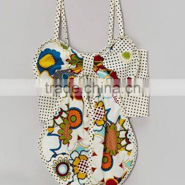 New Fashion Ivory Dot Girl Floral Tank With Bow Girls Spaghetti Strap Tank Fancy Children Clothes GT90428-14