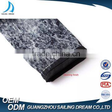 2017 New Style Navy Blue Snow Dirty Wash Slim Fit Mens Jeans Pants photo-3