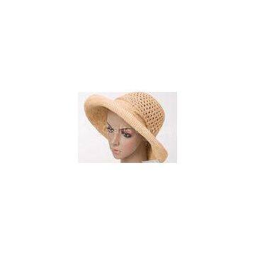 12cm Brim Hollow Out Raffia Sun Hats With Natural Color For Leisure