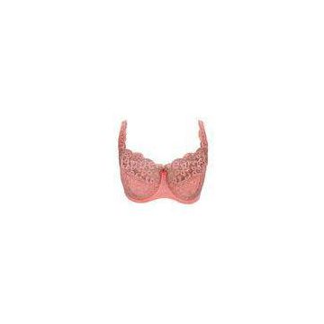 Breathable Large Size Full Figured Bra for Girls , Haw Red Contrast Color