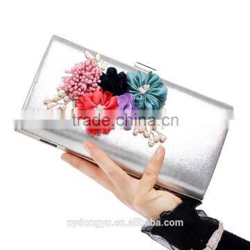 siver flower Acrylic 2017 fancy clutch bag / flower purse Evening handbag Gorgeous Bridal Wedding Purse Party bag Handbag