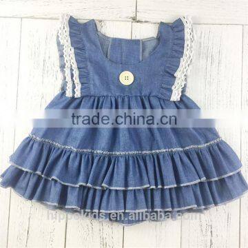 Modern style many colors cowboy lace fashion design small girls dress