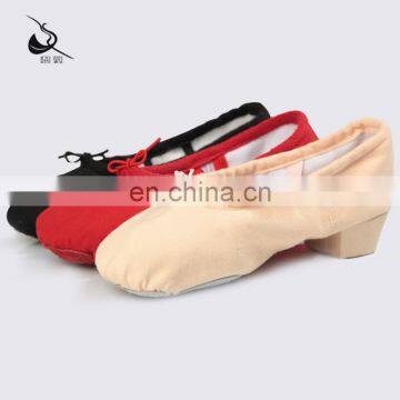 08B5A004 With Heel Soft Canvas Shoes Teacher's Ballet Shoes photo-4