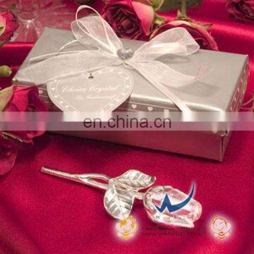 Crystal Long Stem Roses in Gift Box Wedding Favor Boxes