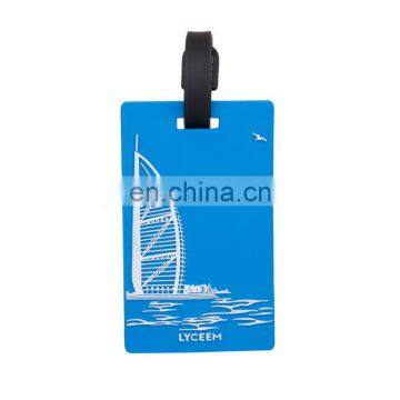 Sailing ship travel tag hard rubber back side luggage tag