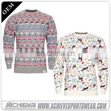 Mens Latest Design Custom Made Sublimation Sweaters With Flower photo-2