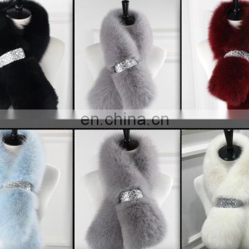 Luxury High Quality Colorful Real Fox Fur Scarf