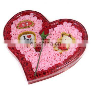 Led Flashlight Teddy bear Bouquet Soap Flower in Gift Box Christmas Valentine Gifts For Her