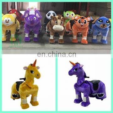 HI CE standard ride on furry animal walking toy unicorn rocking horse