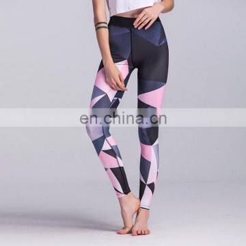 Gradient color block women's training sport tight leggings fitness pants