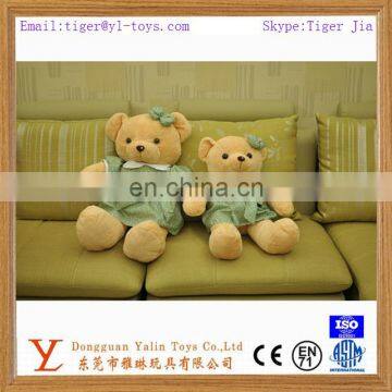 beautiful stuffed teddy bear,mini teddy bear with clothes for girl