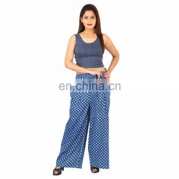 Boho Vintage Style Women's Printed Loose Wear Long Stylish 100%Cotton Trousers Wide Leg Unisex Aladin Style Harem Palazzo Pants