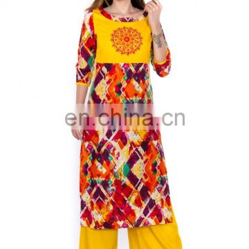 Manufacturer of Indian Traditional Long length Embroidered Kurtis for Woman