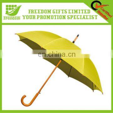 Auto Open Wooden Stick Umbrella With Hook