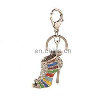 Sexy Women High Heel Shoe Keychain Crystal Key Ring