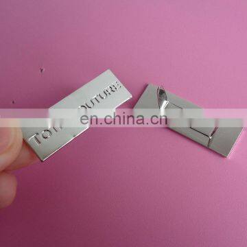 custom logo metal plate for handbag