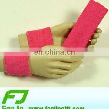 custom cotton polyester pink sweatbands