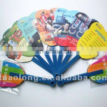 Wenzhou customized fullcolor logo imprint PP advertising hand fan