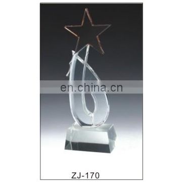 Glass award star shaped crystal star trophies