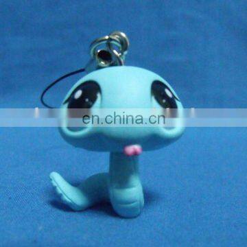 3cm PVC Animal Snake Keychain as Backpack Pendant