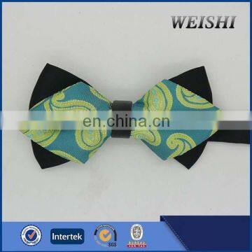 Fashion And Hot Sale Diamond Shape Green Paisley Bow Tie