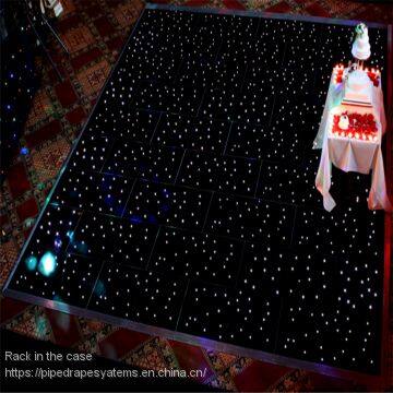 White Starlit Dance Floor With LED Curtain Backdrop for Wedding photo-4