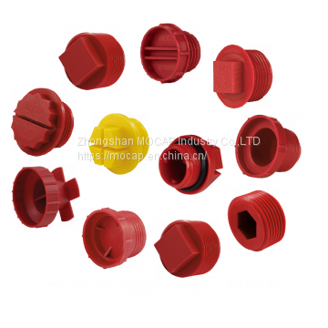 Hydraulic Gas Pneumatic Cylinder Plastic Sealing Threaded Plugs with O Ring for NPT BSP UNF Metric JIC threads