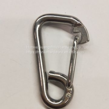 304/316 Stainless Steel Flat Head Delta Simple Climbing Safety Buckle Spring Hook