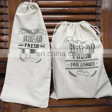 Homemade natural linen bread loaf packing bags