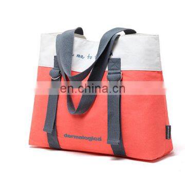 Wholesale colourful joint buckle shoulder tote canvas bulk beach bags