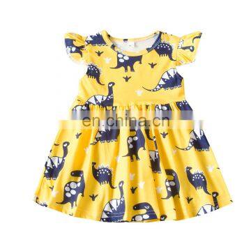 Girls' Dress Cute Cartoon Dinosaur Print 2020 Summer